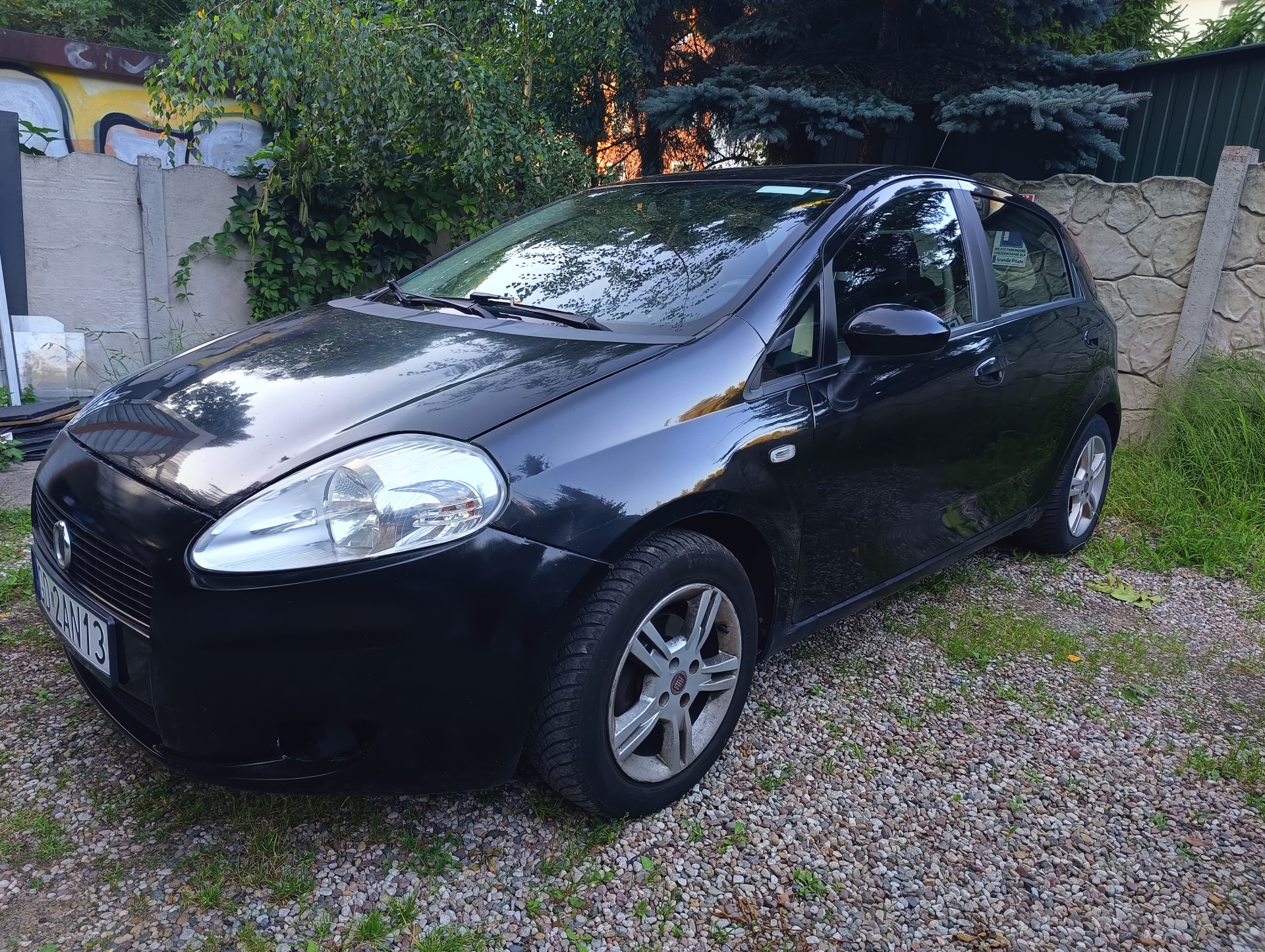 Czarny Fiat Grande Punto — wynajem samochodów Gdańsk i Trójmiasto od 60 zł za dobę